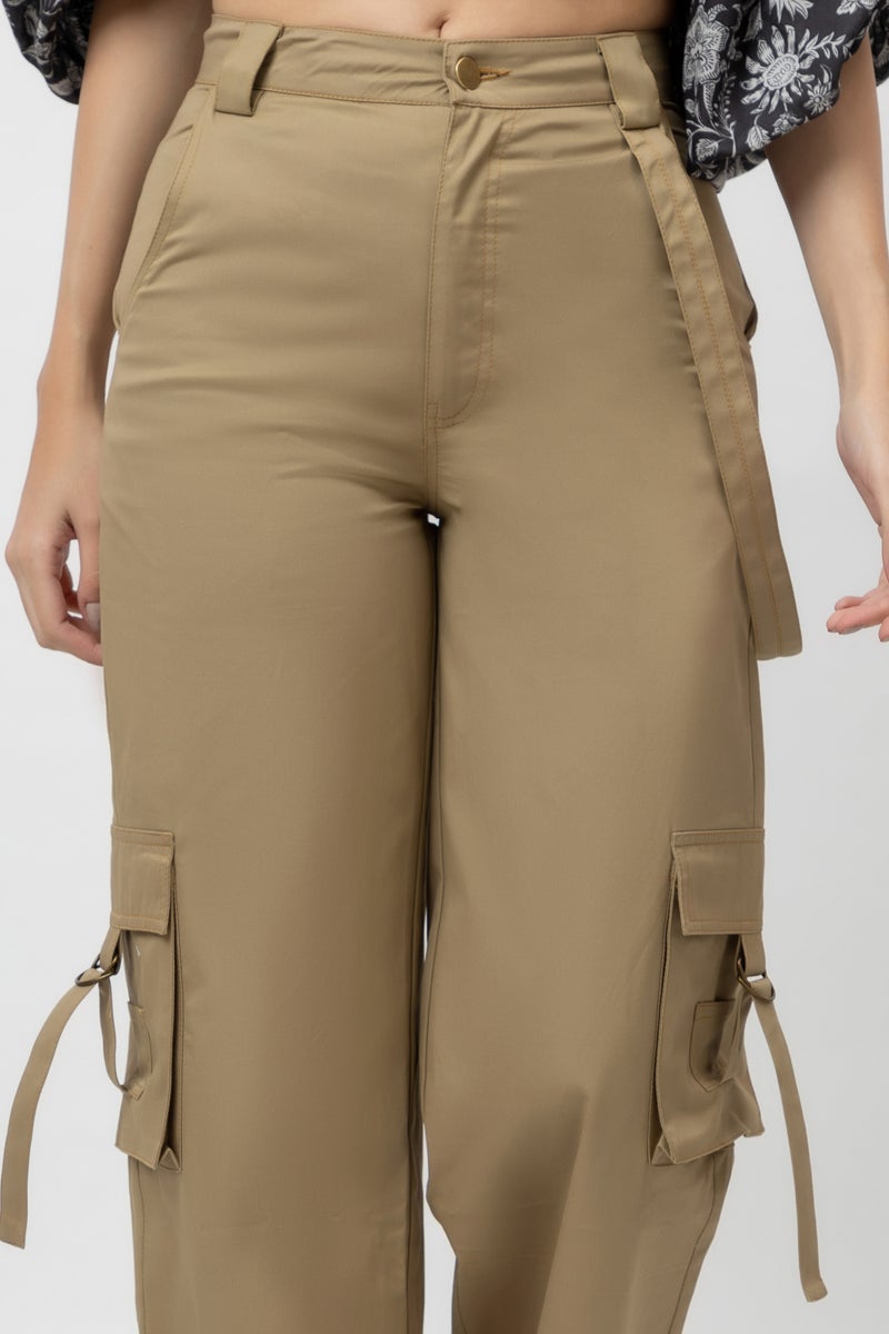 7OUNCE Women's Cargo Twill Trousers - Khakee - Image 5